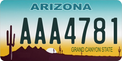 AZ license plate AAA4781