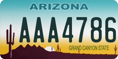 AZ license plate AAA4786