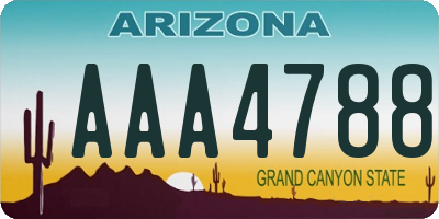 AZ license plate AAA4788