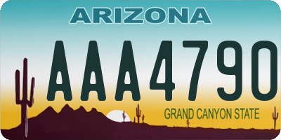 AZ license plate AAA4790