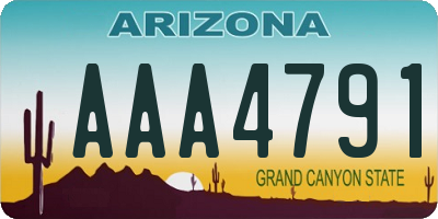 AZ license plate AAA4791