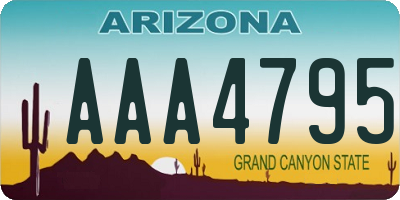 AZ license plate AAA4795