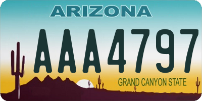 AZ license plate AAA4797