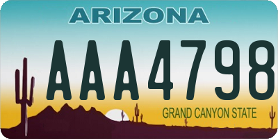 AZ license plate AAA4798