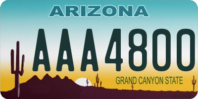 AZ license plate AAA4800