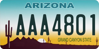 AZ license plate AAA4801