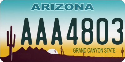 AZ license plate AAA4803