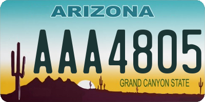 AZ license plate AAA4805