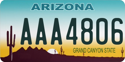 AZ license plate AAA4806