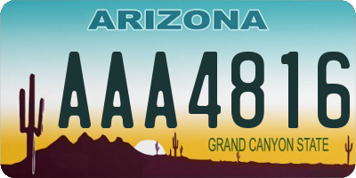 AZ license plate AAA4816