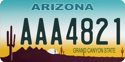 AZ license plate AAA4821