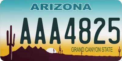 AZ license plate AAA4825