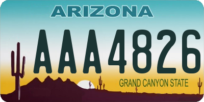 AZ license plate AAA4826