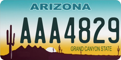 AZ license plate AAA4829