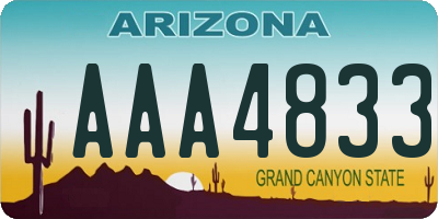 AZ license plate AAA4833