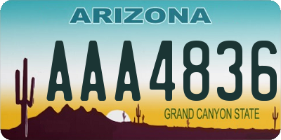 AZ license plate AAA4836