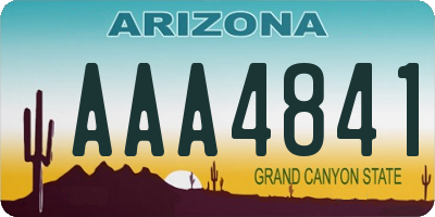 AZ license plate AAA4841