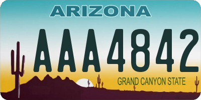 AZ license plate AAA4842