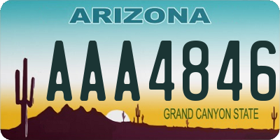 AZ license plate AAA4846