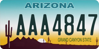 AZ license plate AAA4847