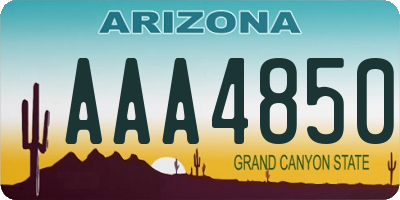 AZ license plate AAA4850