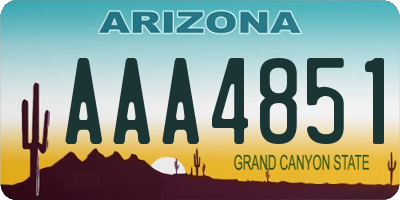 AZ license plate AAA4851