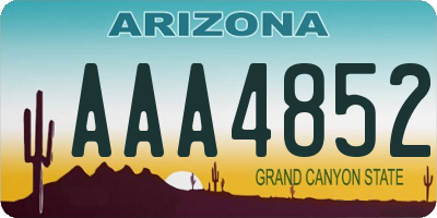 AZ license plate AAA4852