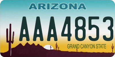 AZ license plate AAA4853