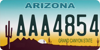 AZ license plate AAA4854