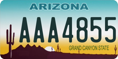 AZ license plate AAA4855