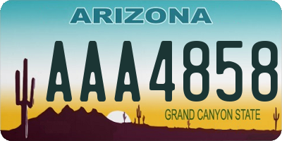 AZ license plate AAA4858