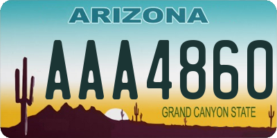 AZ license plate AAA4860