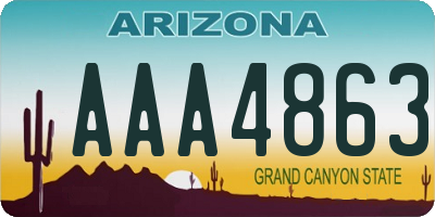 AZ license plate AAA4863