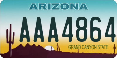 AZ license plate AAA4864