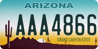 AZ license plate AAA4866