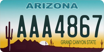 AZ license plate AAA4867