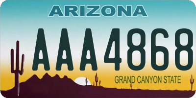 AZ license plate AAA4868