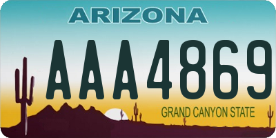 AZ license plate AAA4869