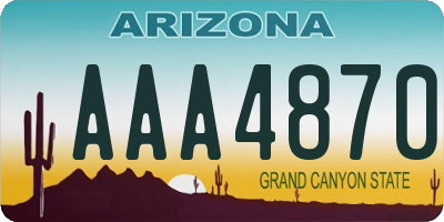 AZ license plate AAA4870