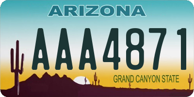 AZ license plate AAA4871