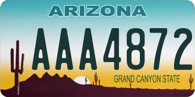 AZ license plate AAA4872