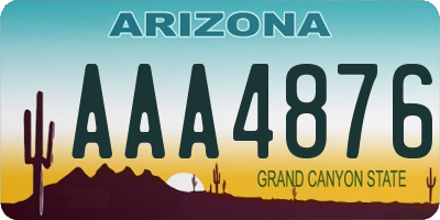 AZ license plate AAA4876