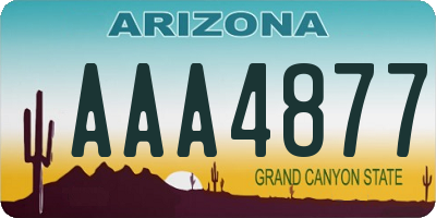 AZ license plate AAA4877