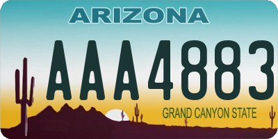 AZ license plate AAA4883