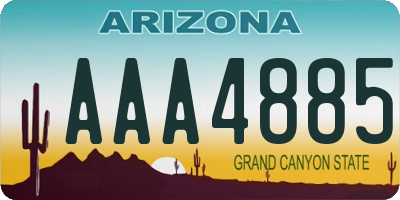 AZ license plate AAA4885