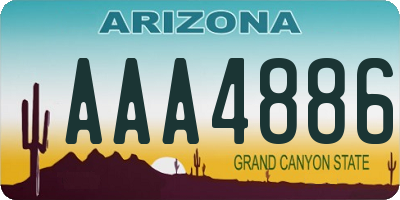 AZ license plate AAA4886