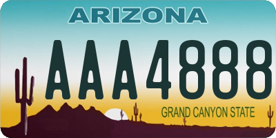 AZ license plate AAA4888