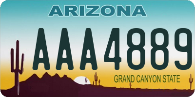 AZ license plate AAA4889