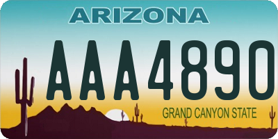 AZ license plate AAA4890