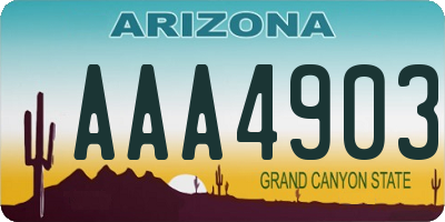 AZ license plate AAA4903